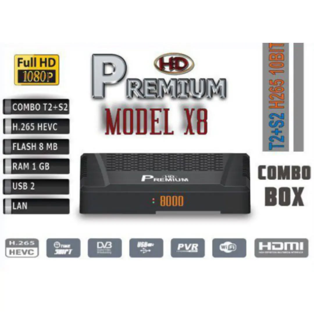 گیرنده دیجیتال پرمیوم مدل X8  ده بیت فول اچ دی  H.265