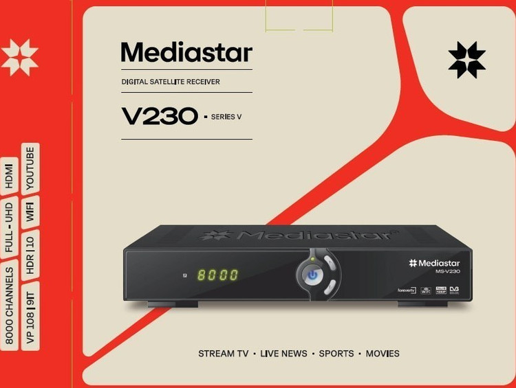 گیرنده دیجیتال مدیا استار مدل MS-V230 با ریموت کنترل جدید